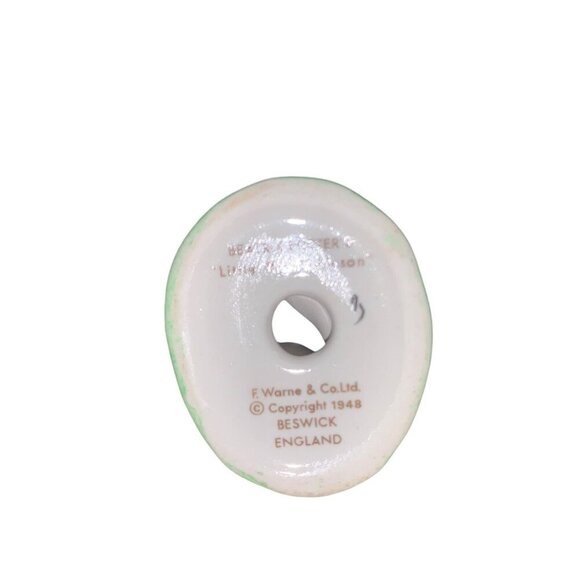 Beatrix Potter Little Pig Robinson Beswick England Blue Checked Dress & Pants - Picture 6 of 6